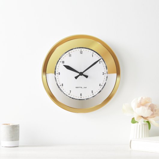 Moderner abstrakter Goldhintergrund Große Wanduhr (Zuhause)