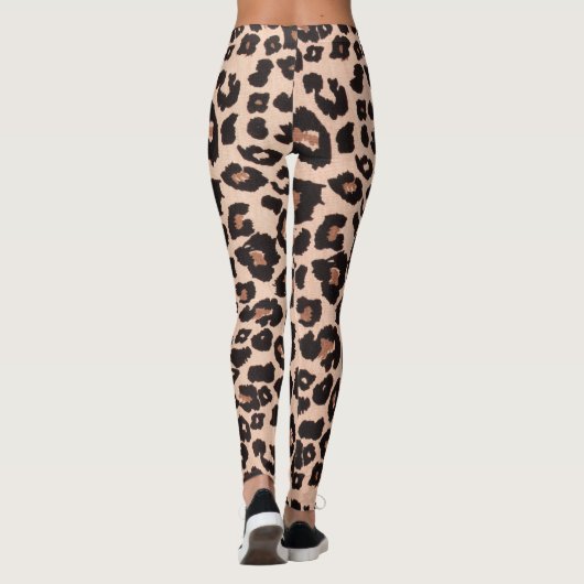 Moderner abstrakter Goldleopardruck Leggings (Rückseite)