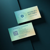 Moderner Abstrakter Gradient Trendlogo QR Code Visitenkarte