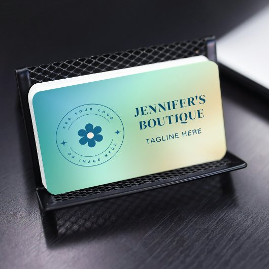 Moderner Abstrakter Gradient Trendlogo QR Code Visitenkarte