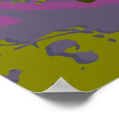 Moderner Abstrakter grüner Lila Vektor Paint Sprit Poster (Ecke)