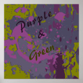 Moderner Abstrakter grüner Lila Vektor Paint Sprit Poster (Vorne)