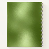 Moderner Abstrakter grüner Shiny Hintergrund Notizbuch (Rückseite)