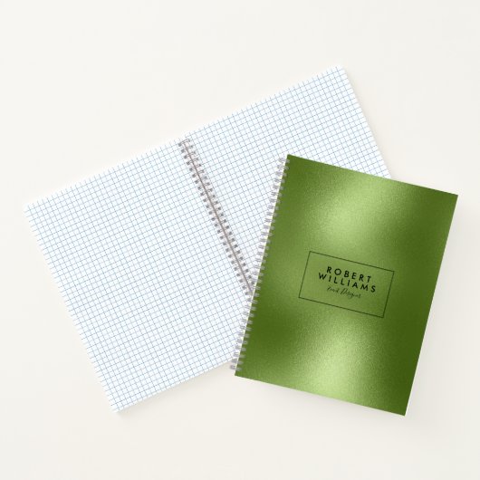 Moderner Abstrakter grüner Shiny Hintergrund Notizbuch (Innenseite)