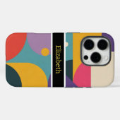 Moderner Abstrakter Individuelle Name Geometrisch Case-Mate iPhone Hülle (Rückseite (Horizontal))