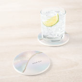 Moderner Abstrakter irisierender Sandstein-Unterse Getränkeuntersetzer (Seite)