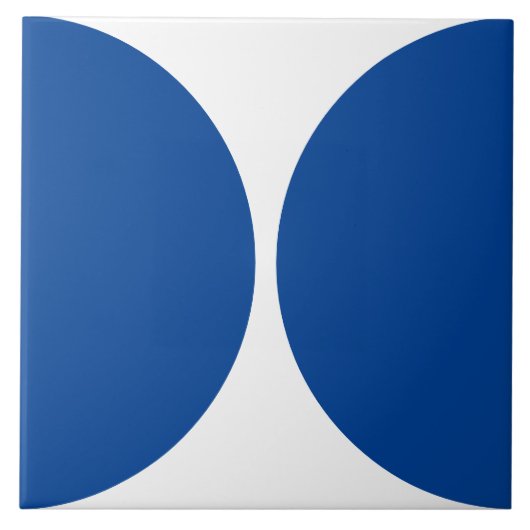 Moderner Abstrakter Kreis Form blau-weiße Kachel (Vorderseite)