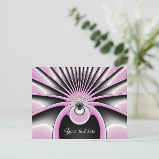 Moderner Abstrakter, kretischer Fraktal Kunstmuste Postkarte (Stehend Vorderseite)