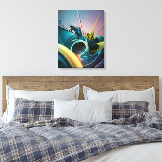 Moderner Abstrakter Kunstbruch der unendlichen Ene Leinwanddruck (Insitu (Schlafzimmer))