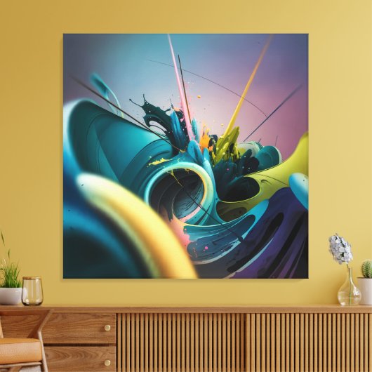 Moderner Abstrakter Kunstbruch der unendlichen Ene Leinwanddruck (Insitu (Wohnzimmer))