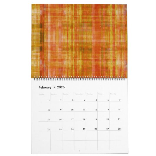 Moderner Abstrakter Kunstkalender Kalender (Feb 2026)