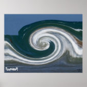 Moderner Abstrakter Kunsttsunami! Poster (Vorne)