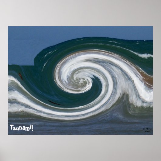 Moderner Abstrakter Kunsttsunami! Poster (Vorne)