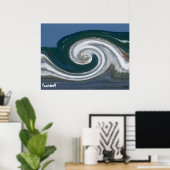 Moderner Abstrakter Kunsttsunami! Poster (Heimbüro)