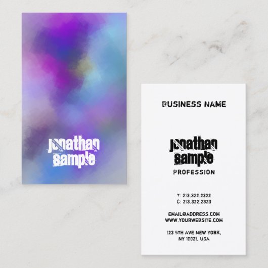 Moderner Abstrakter Kunstvorlage Visitenkarte (Vorne/Hinten)