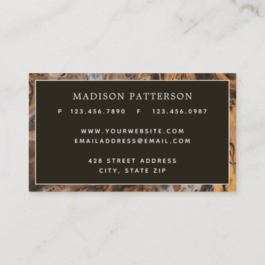 Moderner Abstrakter Kupferstich Beruflich Visitenkarte (Rückseite)