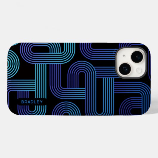 Moderner Abstrakter Lila geometrischer Individuell Case-Mate iPhone Hülle (Rückseite (Horizontal))