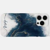 Moderner Abstrakter Marmor mit Gliter Initials & N Case-Mate iPhone Hülle (Rückseite (Horizontal))