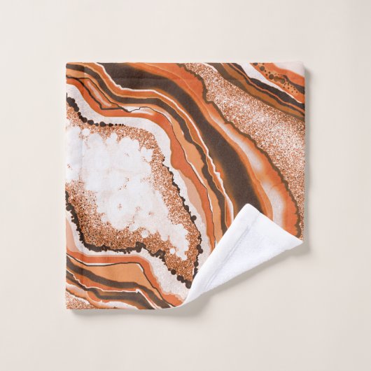 Moderner Abstrakter Marmorbarsch Badhandtuch Set (Waschlappen)