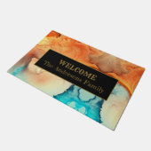 Moderner Abstrakter Marmorboden Empfang Fußmatte (Schrägansicht)