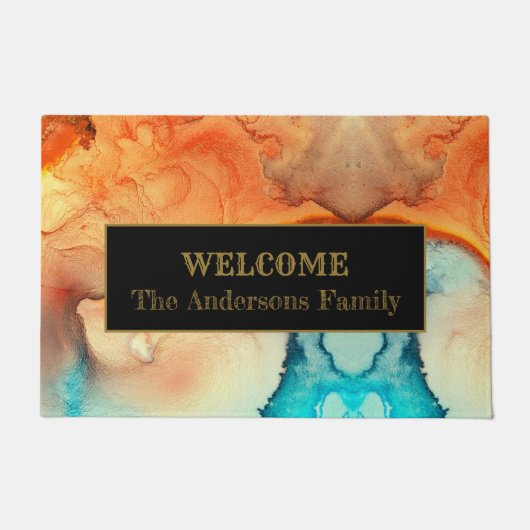 Moderner Abstrakter Marmorboden Empfang Fußmatte (Vorderseite)