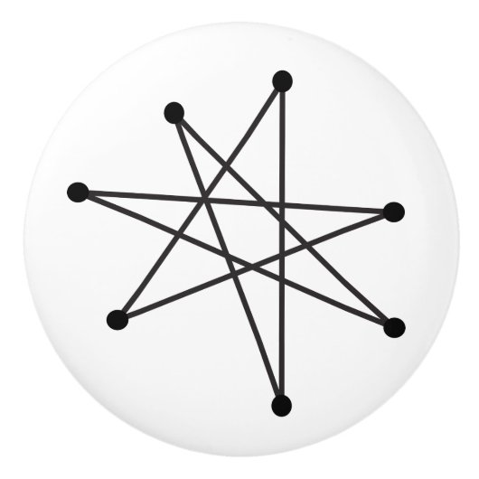 Moderner Abstrakter MCM MOD Star Keramikknauf (Vorderseite)