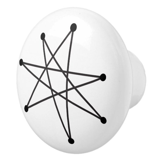 Moderner Abstrakter MCM MOD Star Keramikknauf (Rechts)