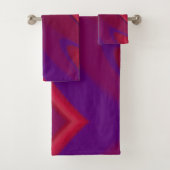 Moderner Abstrakter Minimalistischer Lila Swirl Badhandtuch Set (Insitu)