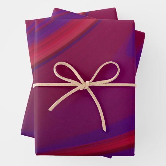 Moderner Abstrakter Minimalistischer Lila Swirl Geschenkpapier Set (Beispiel)