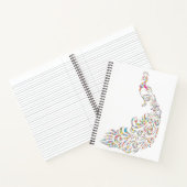 Moderner Abstrakter Multicolor Peacock Notizblock (Innenseite)