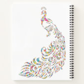 Moderner Abstrakter Multicolor Peacock Notizblock (Rückseite)