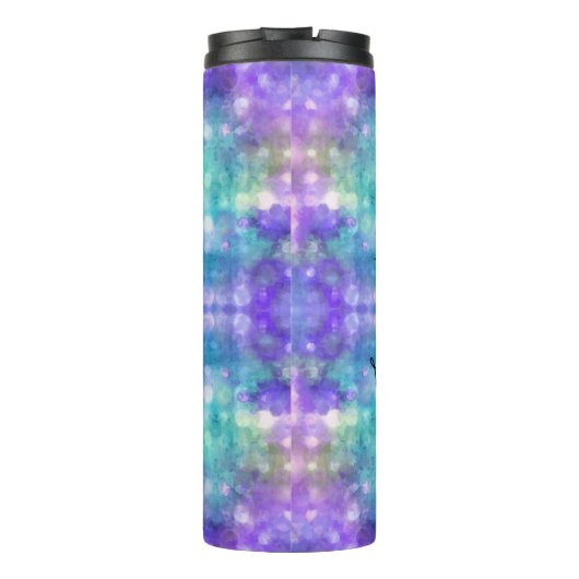 Moderner abstrakter Namenstropfen Thermosbecher (Rückseite)