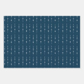 Moderner Abstrakter Navy Blue Nordic Winter Geschenkpapier Set (Vorderseite 3)