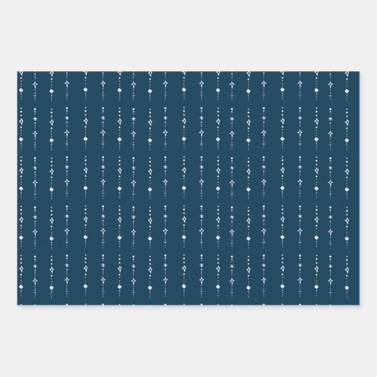 Moderner Abstrakter Navy Blue Nordic Winter Geschenkpapier Set (Vorderseite 3)