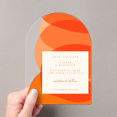 Moderner Abstrakter Orange Einzigartiger Bogen Sav Acryleinladungen (Insitu (Handheld))