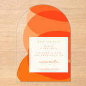 Moderner Abstrakter Orange Einzigartiger Bogen Sav Acryleinladungen (Vorderseite)