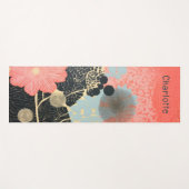 Moderner Abstrakter Pfirsichfloral Personalisierte Yogamatte (Vorderseite (Horizontal))