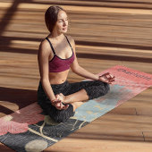 Moderner Abstrakter Pfirsichfloral Personalisierte Yogamatte