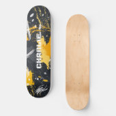 Moderner Abstrakter Pinselstrich Schlaganke Indivi Skateboard (Vorderseite)