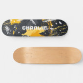 Moderner Abstrakter Pinselstrich Schlaganke Indivi Skateboard (Horizontal)