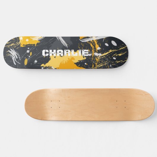 Moderner Abstrakter Pinselstrich Schlaganke Indivi Skateboard (Horizontal)