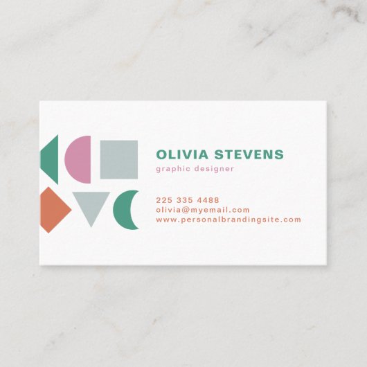 Moderner, abstrakter QR-Code Visitenkarte (Vorderseite)