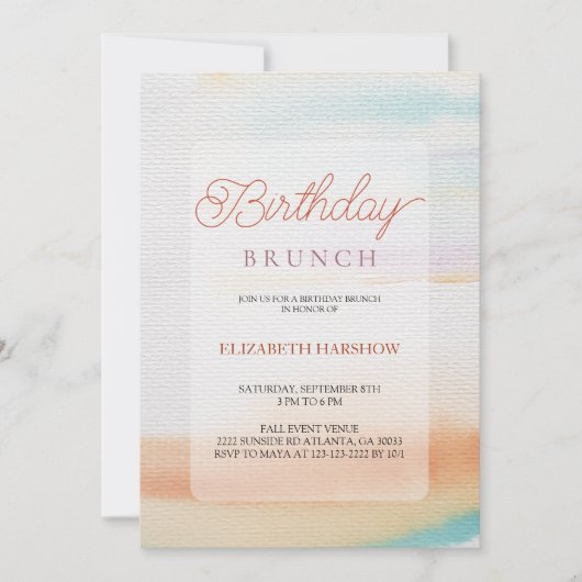 Moderner Abstrakter Regenbogen Geburtstag Einladung (Vorderseite)