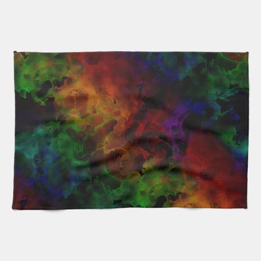 Moderner Abstrakter Regenbogen Geschirrtuch (Horizontal)