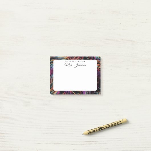 Moderner Abstrakter Regenbogenlehrer Post-it Klebezettel (Auf Schreibtisch)