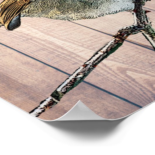 Moderner abstrakter Robin-Vogel aus rustikalem Sta Poster (Ecke)