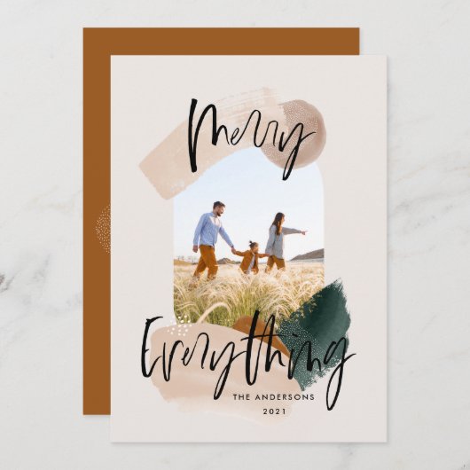 Moderner abstrakter Rostbogen Foto Weihnachtsfeier Ankündigung (Vorne/Hinten)