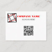 Moderner abstrakter roter schwarzer Linien-QR-Code Visitenkarte (Rückseite)