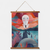 Moderner Abstrakter Schrei: Lebhafte künstlerische Wandteppich Mit Holzrahmen (Vorderseite)