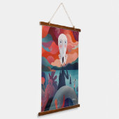 Moderner Abstrakter Schrei: Lebhafte künstlerische Wandteppich Mit Holzrahmen (Gewinkelt)